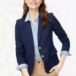 J. Crew Women's Navy Blazer with Gold Buttons